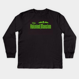 HAUNTED MANSION Logo - Green Kids Long Sleeve T-Shirt